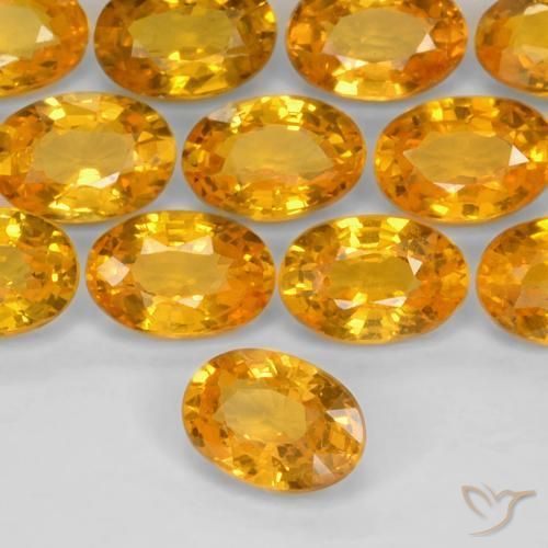 Safira Laranja-Ouro Natural 0.60ct, oval, VS