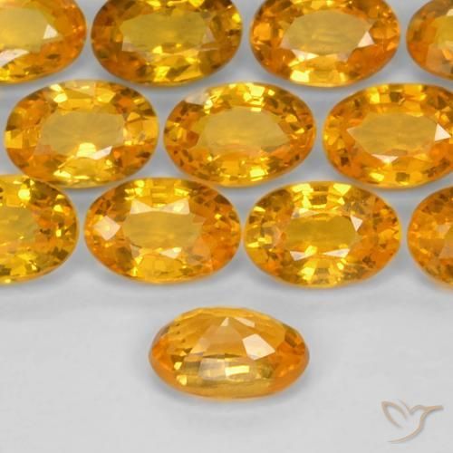 Safira Laranja-Ouro Natural 0.60ct, oval, VS