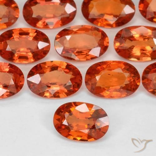 Safira Laranja Médio Natural 0.52ct, oval, VS