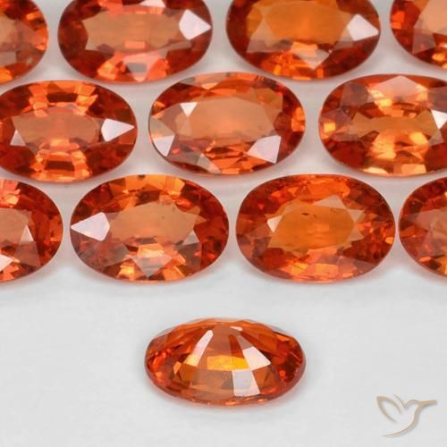 Safira Laranja Médio Natural 0.52ct, oval, VS