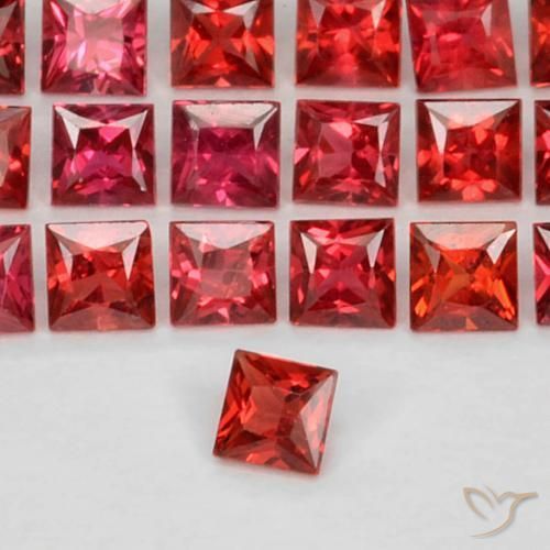 Safira Vermelho rosado Natural 0.11ct, Quadrado, VS