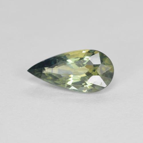 Safira verde natural 1,06ct, formato de pêra, VVS-VS