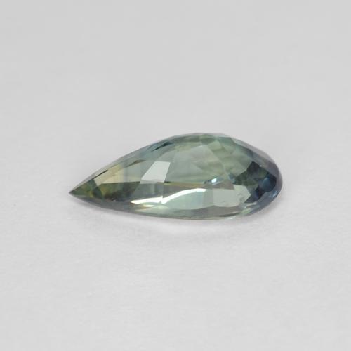 Safira verde natural 1,06ct, formato de pêra, VVS-VS