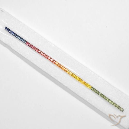8.78ctw Natural Multicolorido Safira, Quadrado, VS