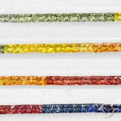 Pedras preciosas de Safira Multicolorido natural de 8.78 ct, Quadrado, VS