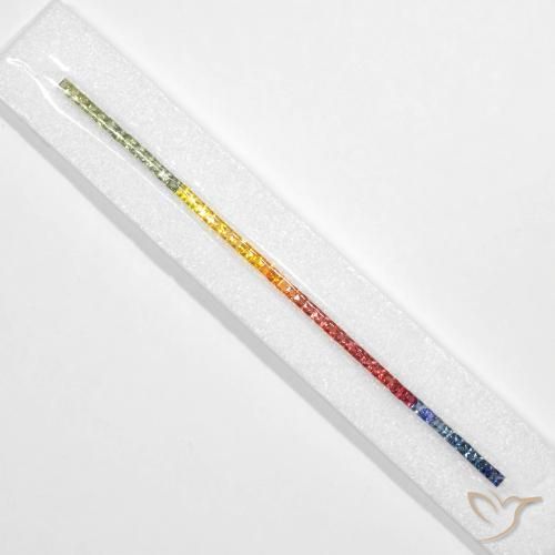 8.50ctw Natural Multicolorido Safira, Quadrado, VS