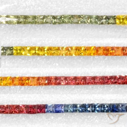 Pedras preciosas de Safira Multicolorido natural de 8.50 ct, Quadrado, VS