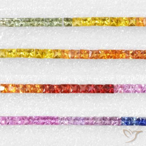 Pedras preciosas de Safira Multicolorido natural de 6.63 ct, Quadrado, VS