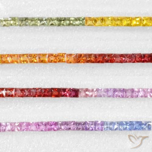 Pedras preciosas de Safira Multicolorido natural de 6.42 ct, Quadrado, VS