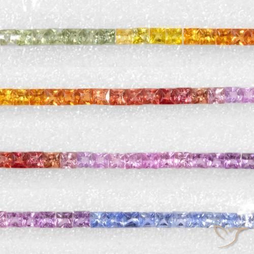 Pedras preciosas de Safira Multicolorido natural de 6.06 ct, Quadrado, VS