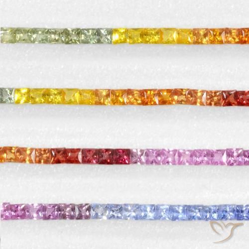 Pedras preciosas de Safira Multicolorido natural de 5.96 ct, Quadrado, VS