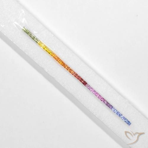 5.29ctw Natural Multicolorido Safira, Quadrado, VS