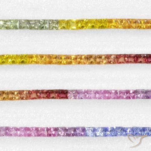 Pedras preciosas de Safira Multicolorido natural de 5.29 ct, Quadrado, VS