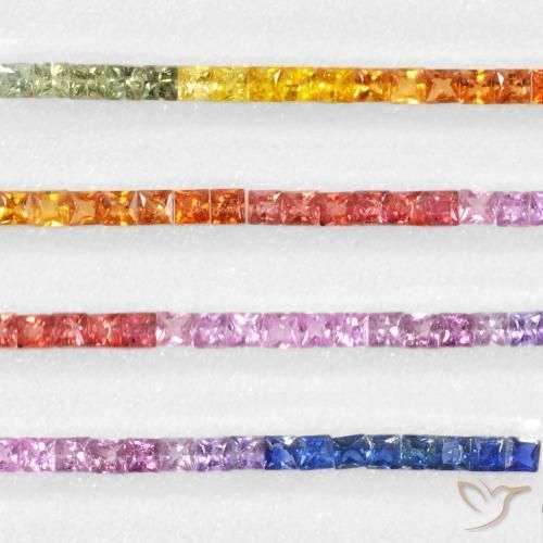 Pedras preciosas de Safira Multicolorido natural de 5.65 ct, Quadrado, VS