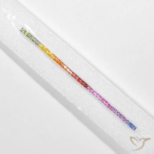 6.18ctw Natural Multicolorido Safira, Quadrado, VS