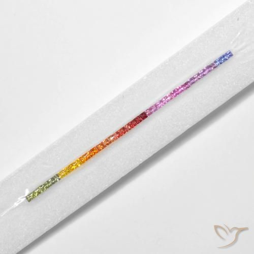 Pedras preciosas de Safira Multicolorido natural de 6.18 ct, Quadrado, VS
