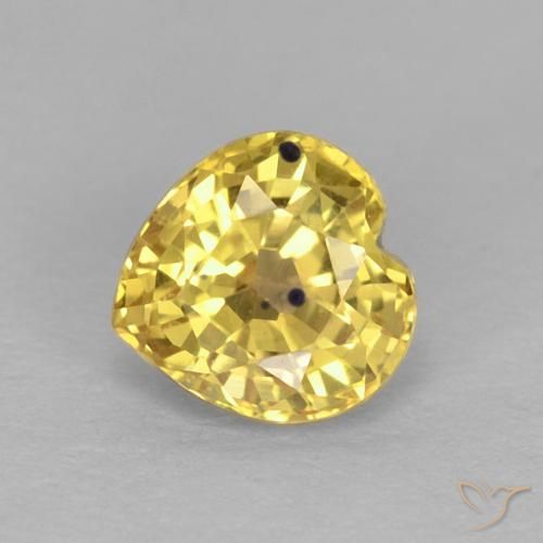 0.59ct Natural Luz amarela Safira, Coração, VS
