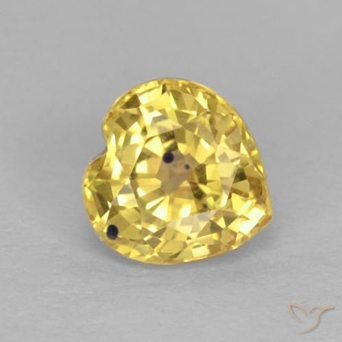 Safira Luz amarela Natural 0.59ct, Coração, VS