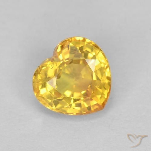 0.48ct Natural Dourado Safira, Coração, VS