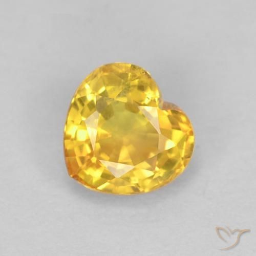 Safira Dourado Natural 0.48ct, Coração, VS