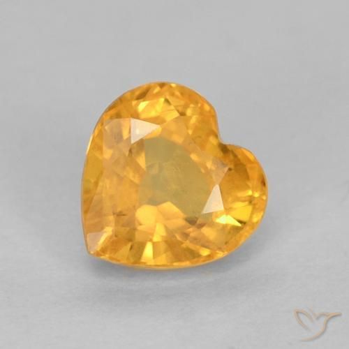 0.51ct Natural Laranja Médio Safira, Coração, VS