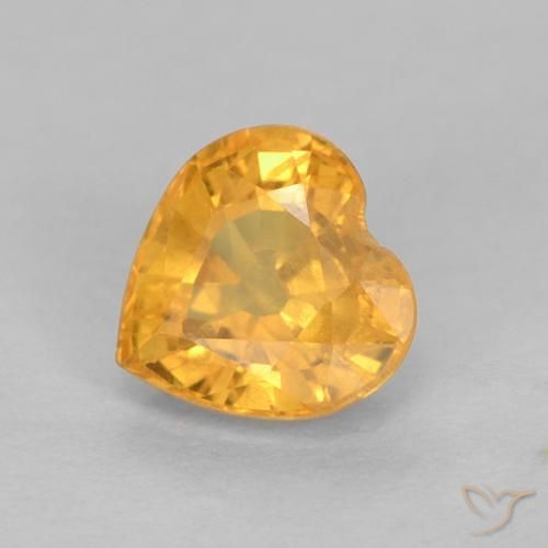 Safira Laranja Médio Natural 0.51ct, Coração, VS
