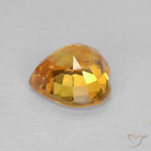 Safira Laranja Médio Natural 0.51ct, Coração, VS