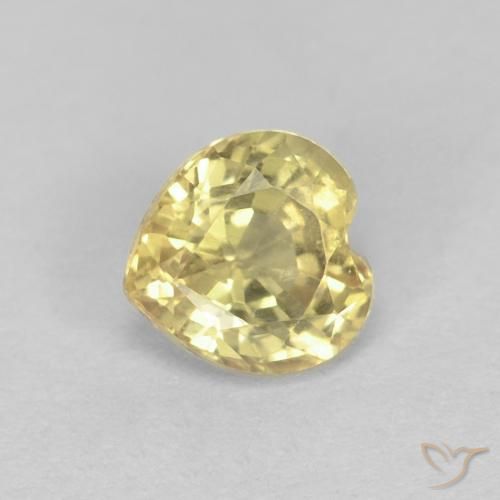 0.52ct Natural amarelo quente Safira, Coração, VVS