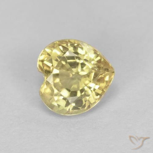 Safira amarelo quente Natural 0.52ct, Coração, VVS