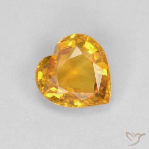 Safira Laranja-Ouro Natural 0.48ct, Coração, VVS-VS