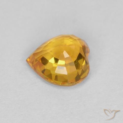 Safira Laranja-Ouro Natural 0.48ct, Coração, VVS-VS