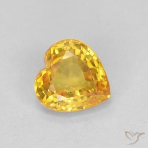 Safira Dourado Natural 0.49ct, Coração, VVS-VS