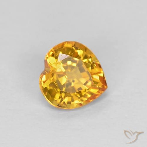 0.44ct Natural Dourado Escuro Safira, Coração, VS
