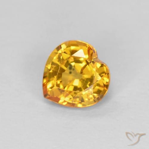 Safira Dourado Escuro Natural 0.44ct, Coração, VS