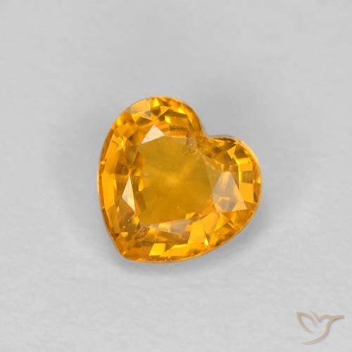 0.45ct Natural Laranja Médio Safira, Coração, VS