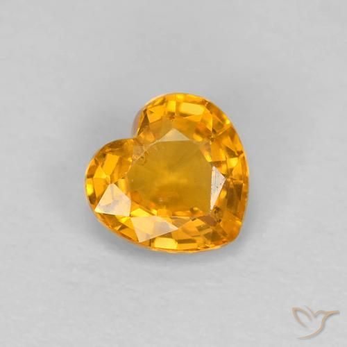 Safira Laranja Médio Natural 0.45ct, Coração, VS