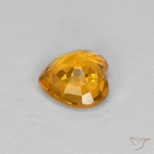 Safira Laranja Médio Natural 0.45ct, Coração, VS