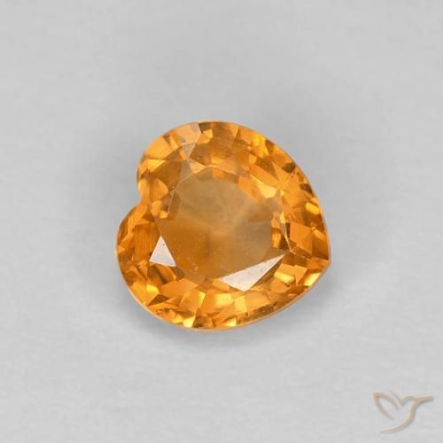 0.49ct Natural Laranja Profundo-Ouro Safira, Coração, VVS