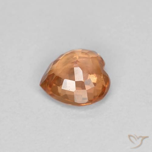 Safira laranja quente Natural 0.44ct, Coração, VVS