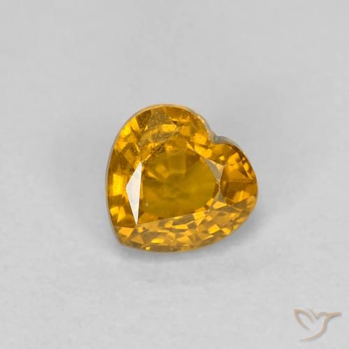 0.41ct Natural Laranja-dourado médio Safira, Coração, VS