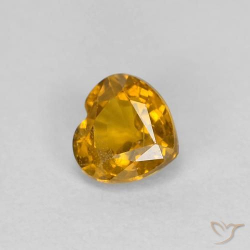 Safira Laranja-dourado médio Natural 0.41ct, Coração, VS