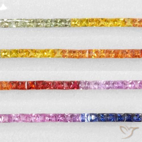 5.93ctw Natural Multicolorido Safira, Quadrado, VS
