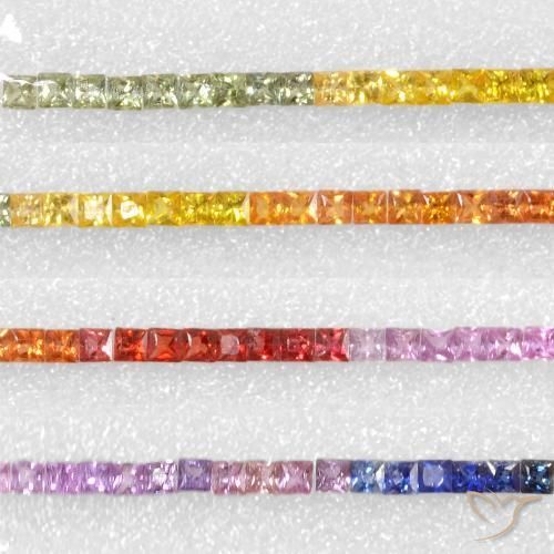 6.64ctw Natural Multicolorido Safira, Quadrado, VS