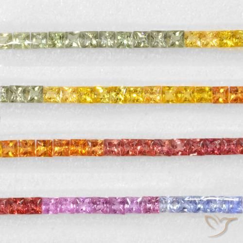 7.98ctw Natural Multicolorido Safira, Quadrado, VS