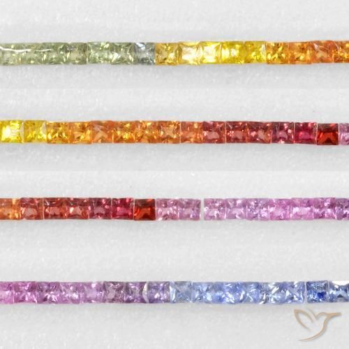 6.06ctw Natural Multicolorido Safira, Quadrado, VS