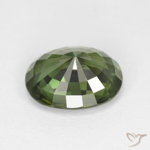 Safira verde escuro Natural 4.12ct, oval, VVS
