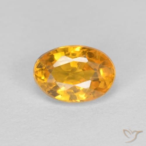 0.60ct Natural Laranja-Ouro Safira, oval, VVS