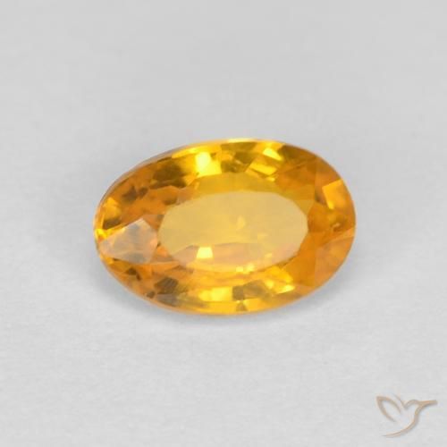 Safira Laranja Médio Natural 0.60ct, oval, VVS