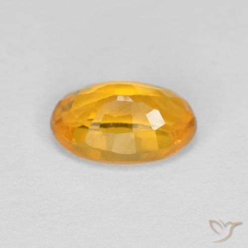 Safira Laranja Médio Natural 0.60ct, oval, VVS