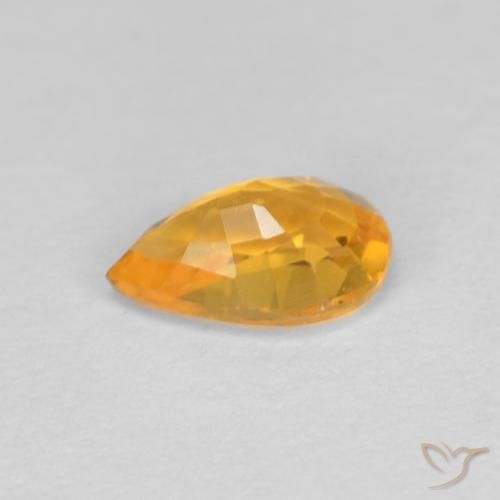 Safira Laranja-Ouro Natural 0.47ct, Formato de pêra, VVS